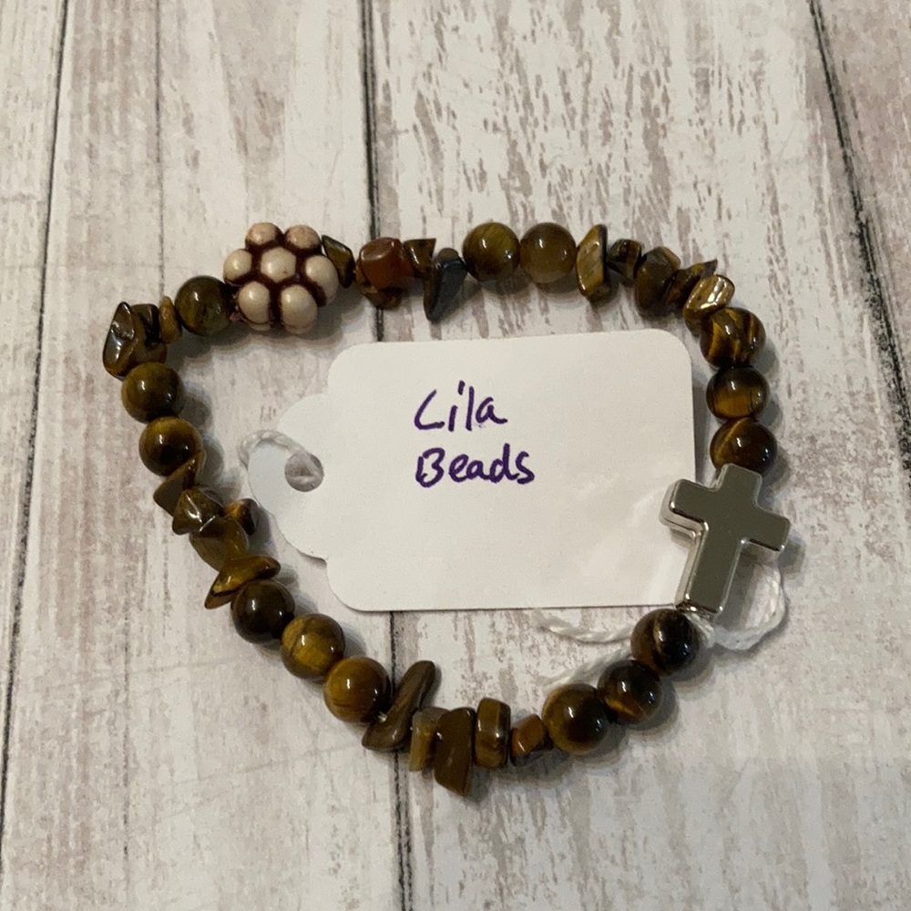 Rock and glass beads